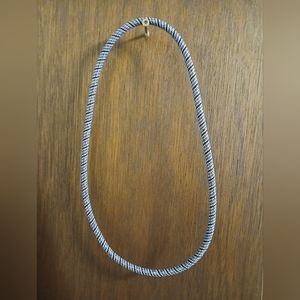 Elegant Black, Silver, Matte Gray, And Purple Necklace